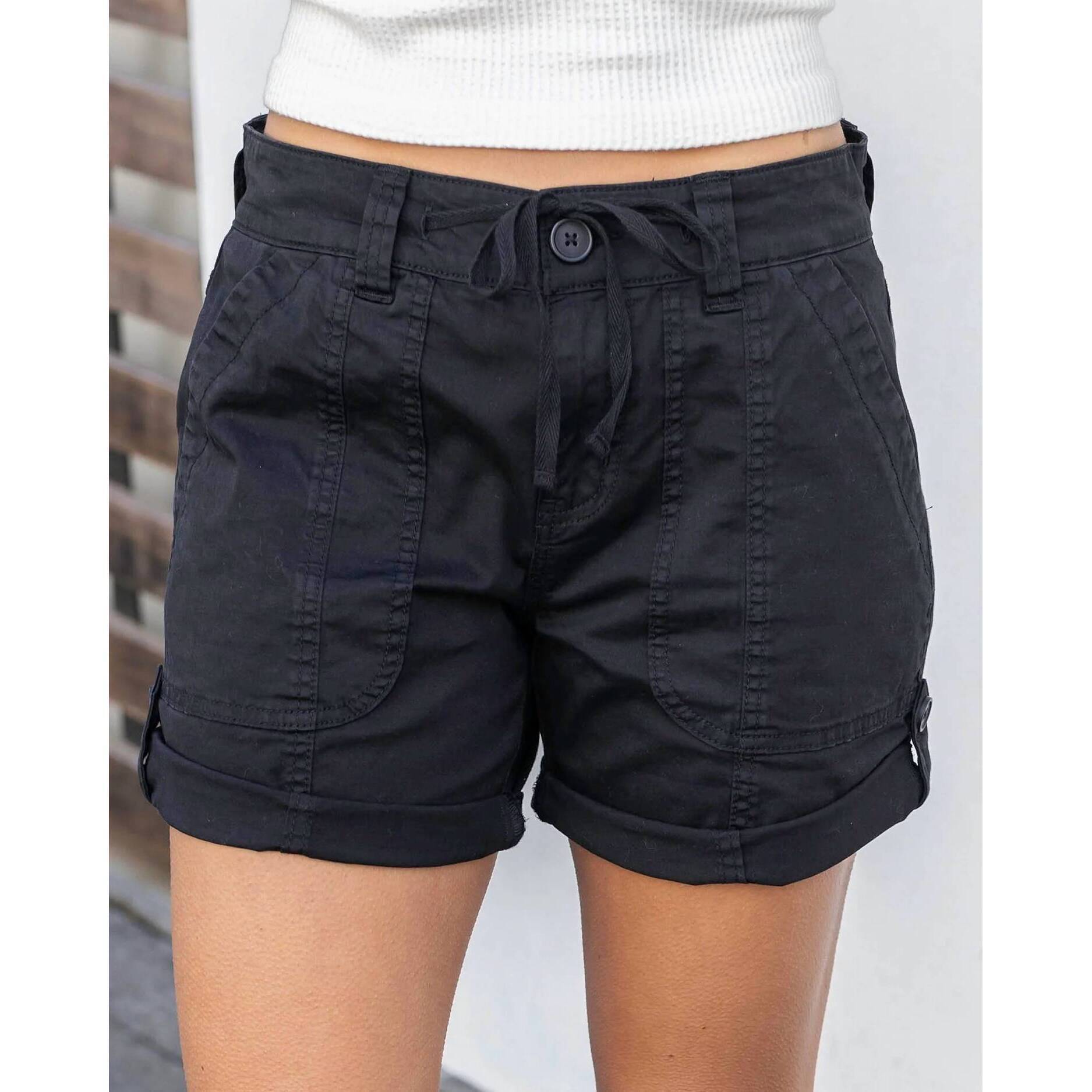 New Grace And Lace Cargo Shorts In Black